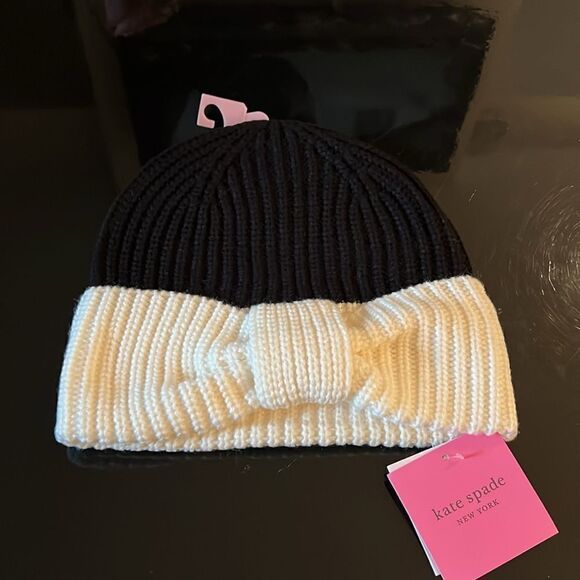 NWT‎ Kate Spade colorblock bow beanie main image 6